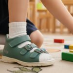 Szupinált benti cipő kisgyermekeknek, játék közben.