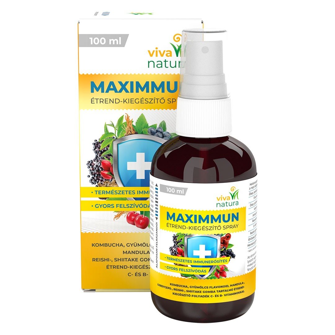 Viva Natura Maximmum étrend-kiegészítő spray kombuchával, immunerősítő hatással.
